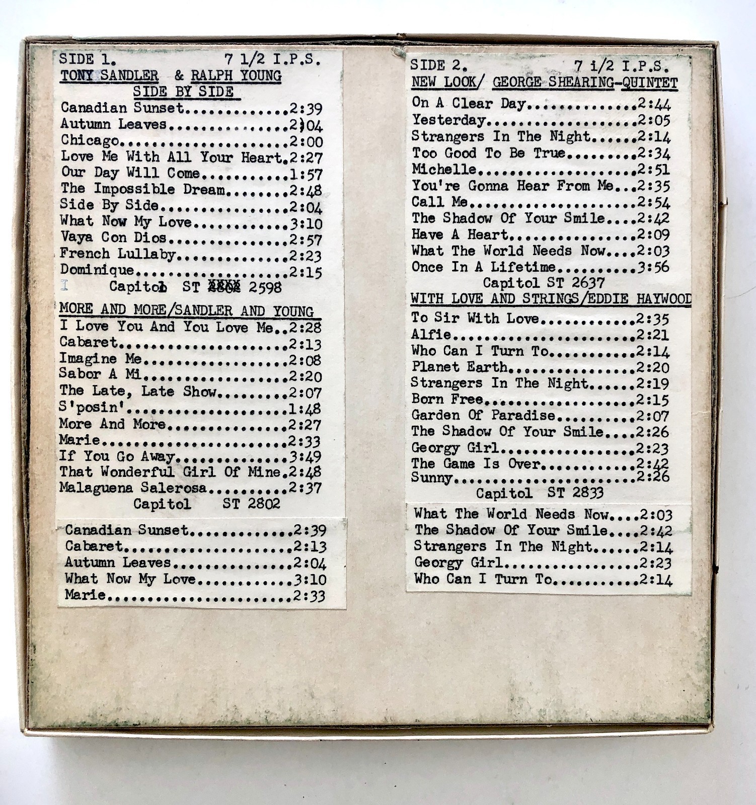 Vintage Tony Sandler And Ralph Young On A 2400 Ft Reel To Reel Tape