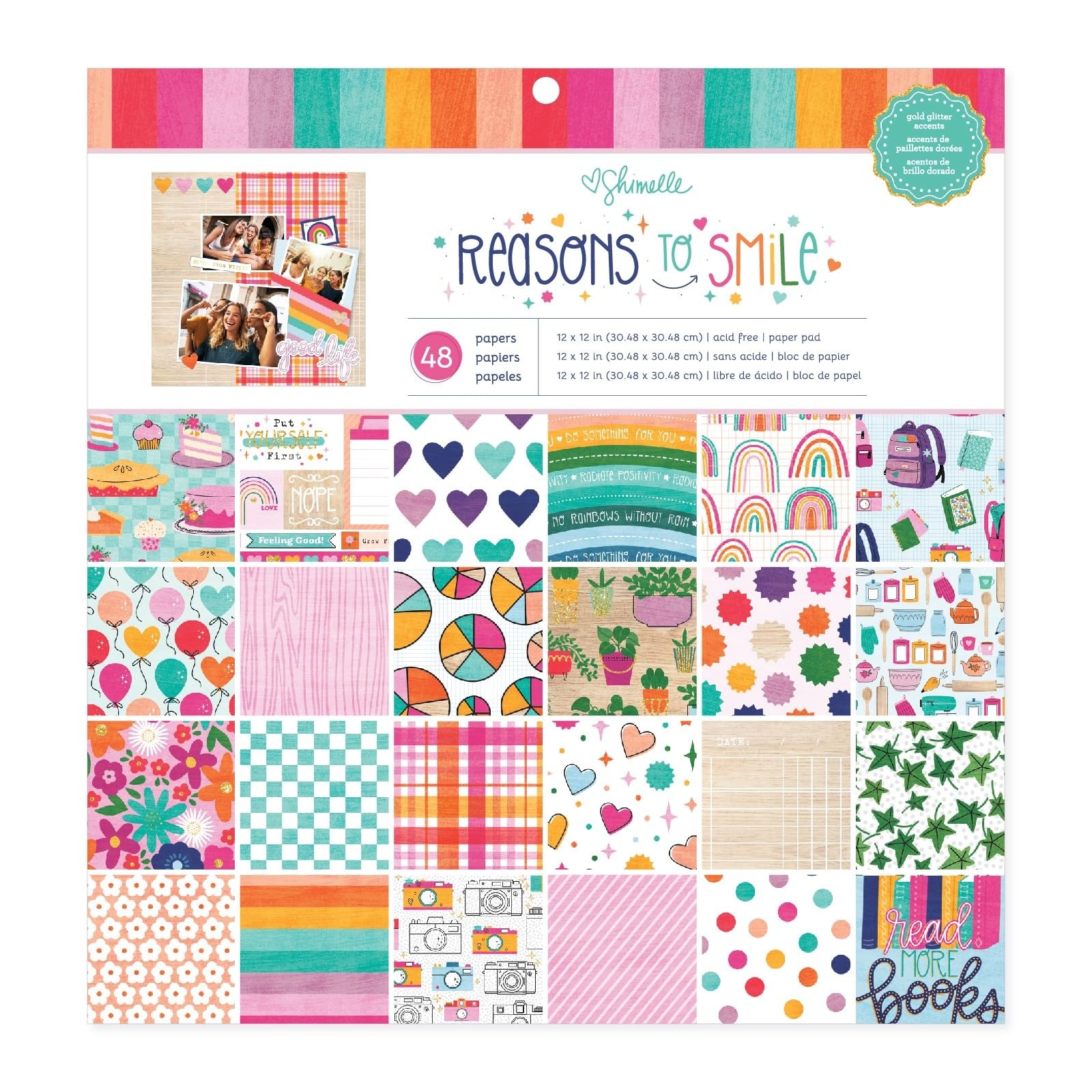 American Crafts Shimelle Reasons To Smile Paper Pad 12 American Crafts Shimelle Reasons To Smile Paper Pad 12