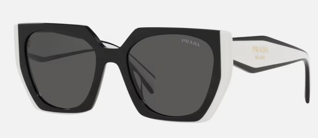 Prada PR 15WS Oversize Square Sunglasses Women Black White Frame UV400 Authentic Prada PR 15WS Oversize Square Sunglasses Women Black White Frame UV400 Authentic