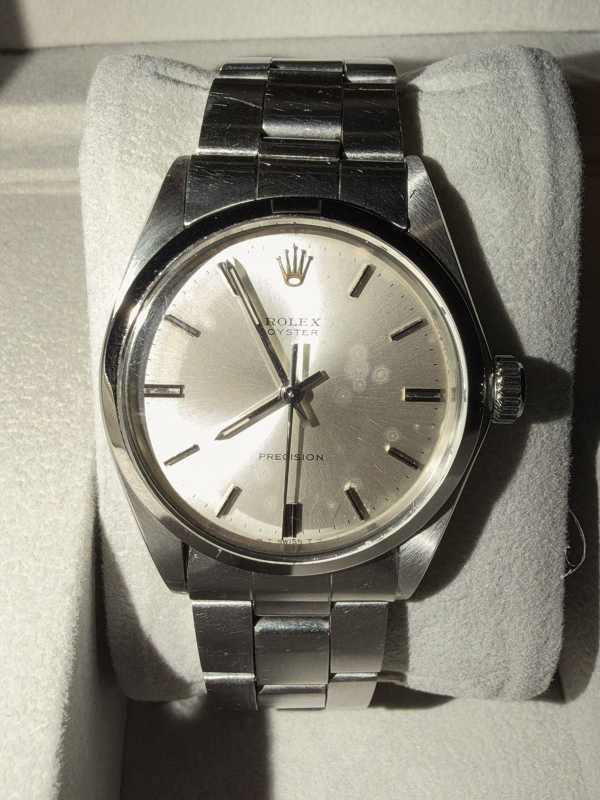 1971 Rolex Oyster Precision 34mm 6426 Silver Stick Dial Smooth Bezel Oyster band 1971 Rolex Oyster Precision 34mm 6426 Silver Stick Dial Smooth Bezel Oyster band