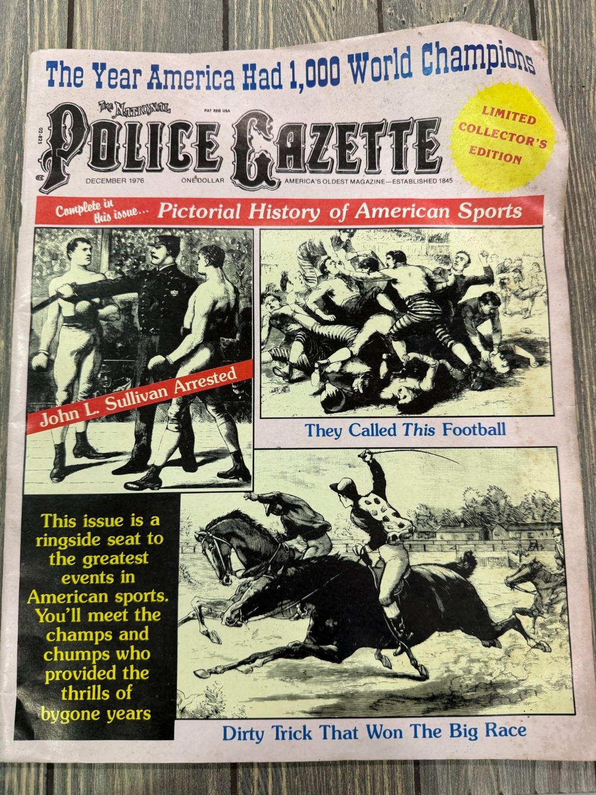 Vintage National Police Gazette December 1976 Limited Collectors Edition Sports Vintage National Police Gazette December 1976 Limited Collectors Edition Sports