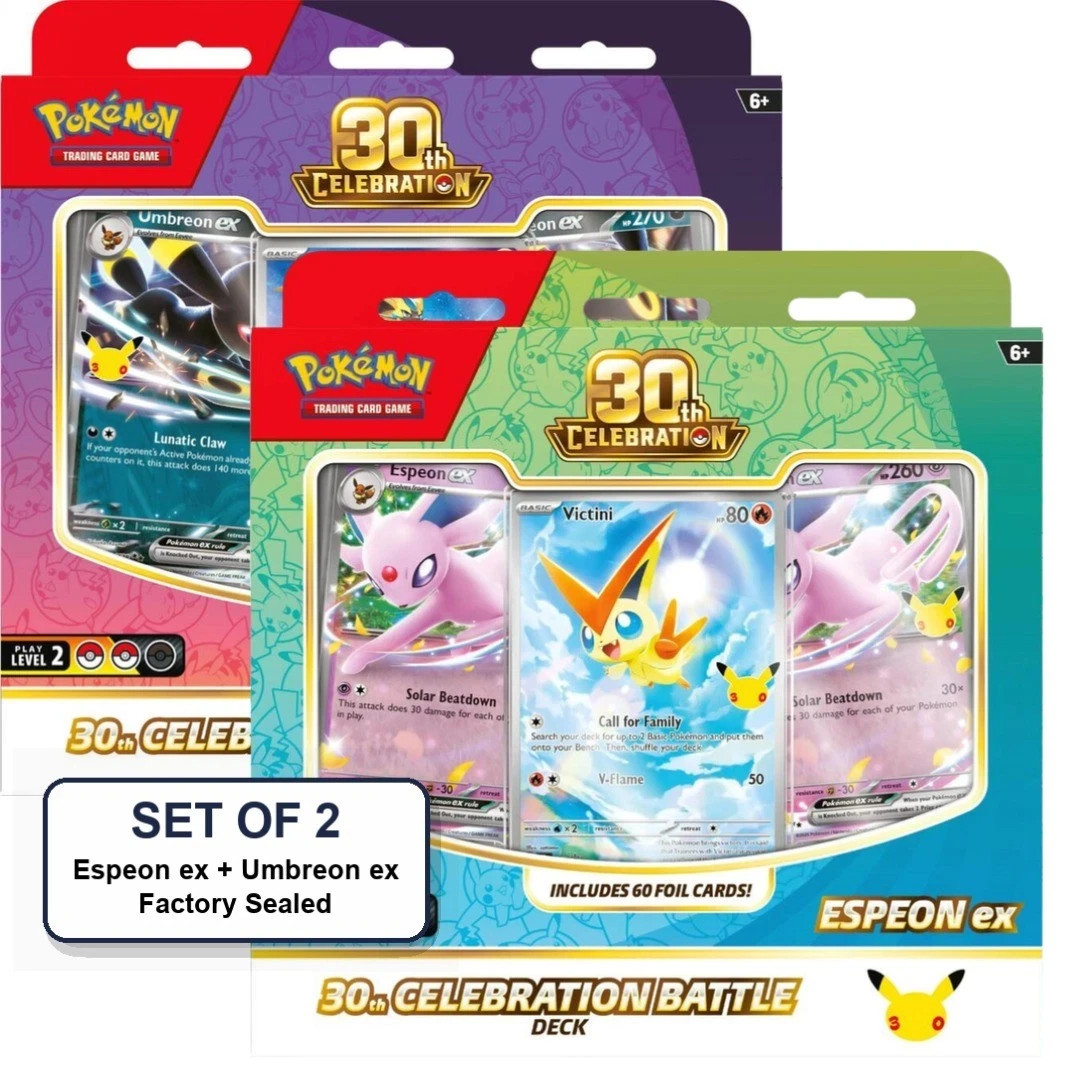 Pokemon 30th Celebration Battle Deck Set of 2 Both Artworks ships 10/30 Pokemon 30th Celebration Battle Deck Set of 2 Both Artworks ships 10/30
