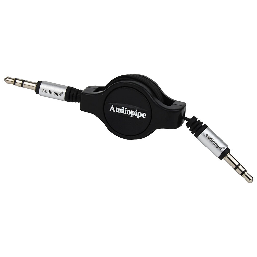 Audiopipe AIQR35353 3ft Retractable 3.5mm to 3.5mm AUX Audio Cable Audiopipe AIQR35353 3ft Retractable 3.5mm to 3.5mm AUX Audio Cable