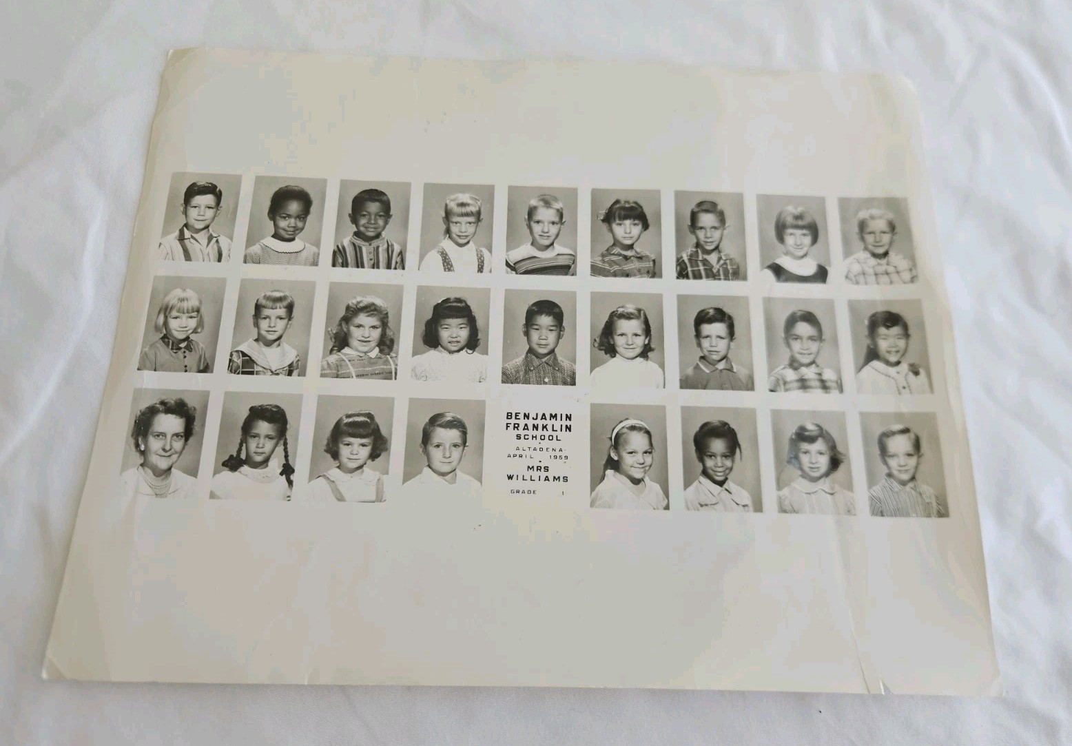 1959 Vintage Photo Benjamin Franklin School Altadena CA 1st Grade Class Williams 1959 Vintage Photo Benjamin Franklin School Altadena CA 1st Grade Class Williams