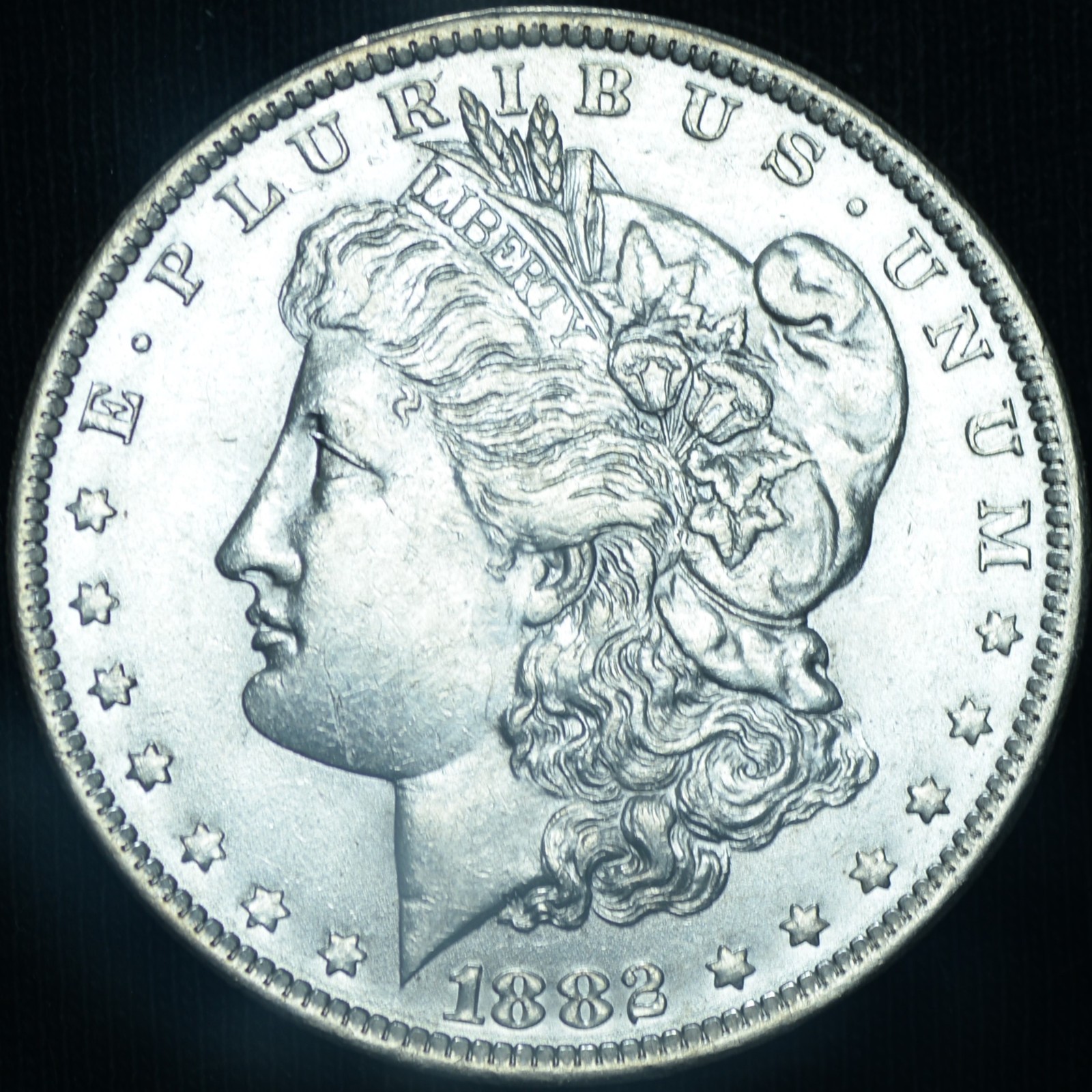 1882 O/S Morgan Silver Dollar AU++ Tough Variety ~ 26412