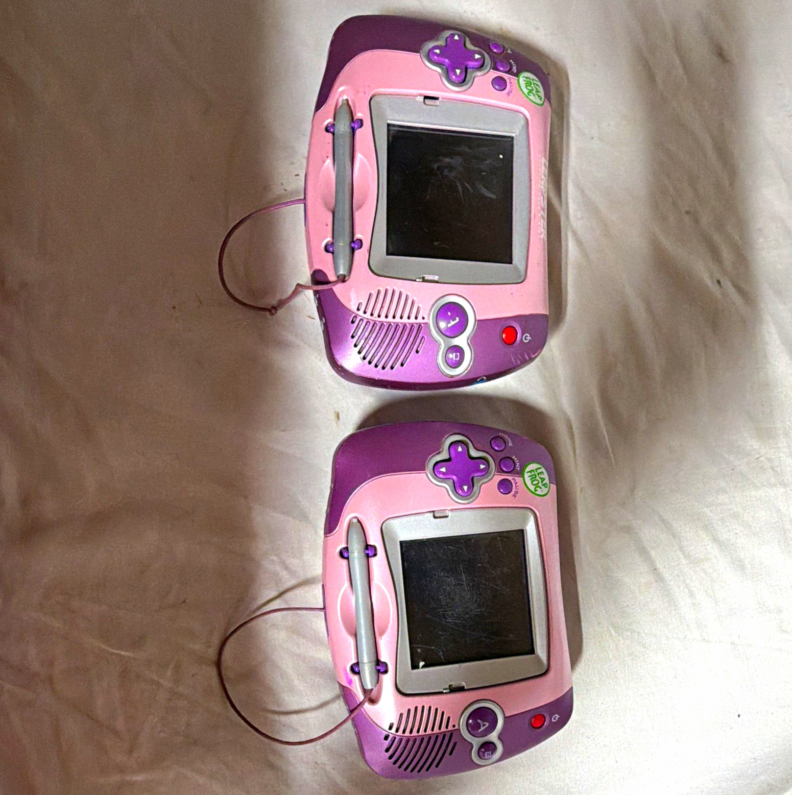 LeapFrog Leapster Handheld Learning Game System Pink/Purple Lot of 2 LeapFrog Leapster Handheld Learning Game System Pink/Purple Lot of 2