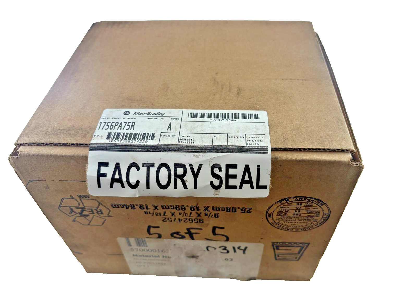 Allen-Bradley 1756-PA75R/A ControlLogix AC Redundant Power Supply