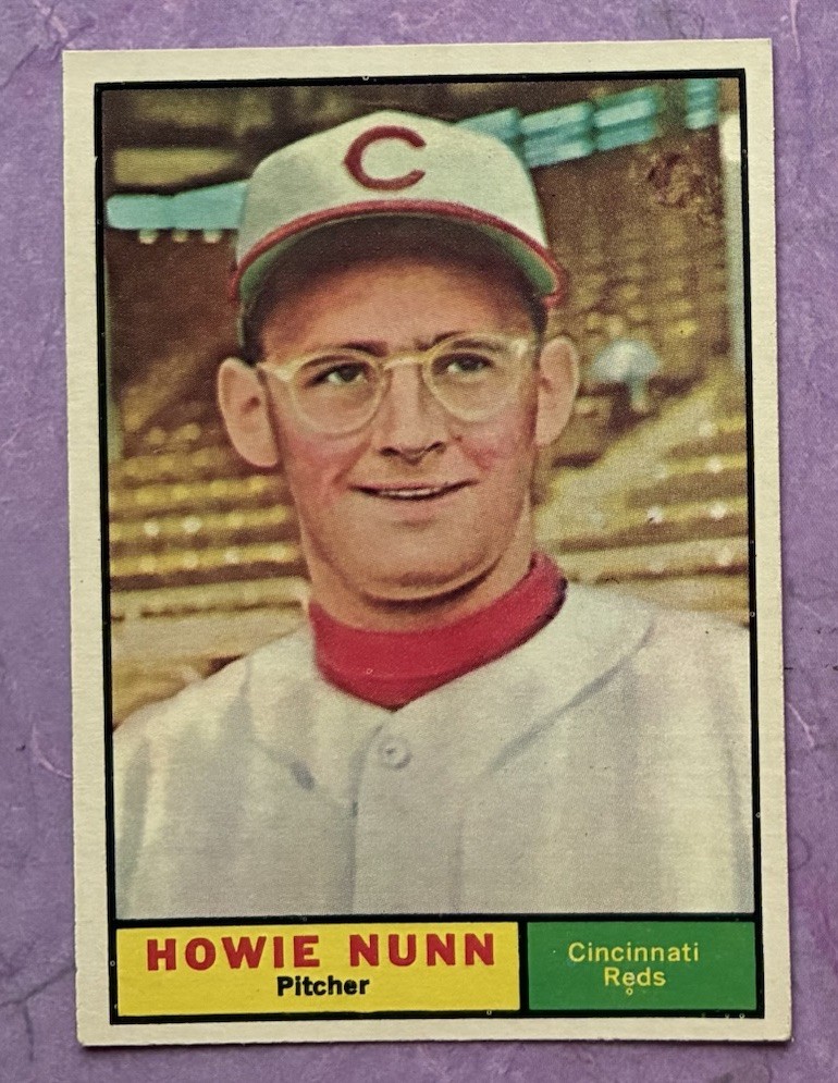 1961 Topps Baseball #346 Howie Nunn - Cincinnati Reds - EX-MT 1961 Topps Baseball #346 Howie Nunn - Cincinnati Reds - EX-MT