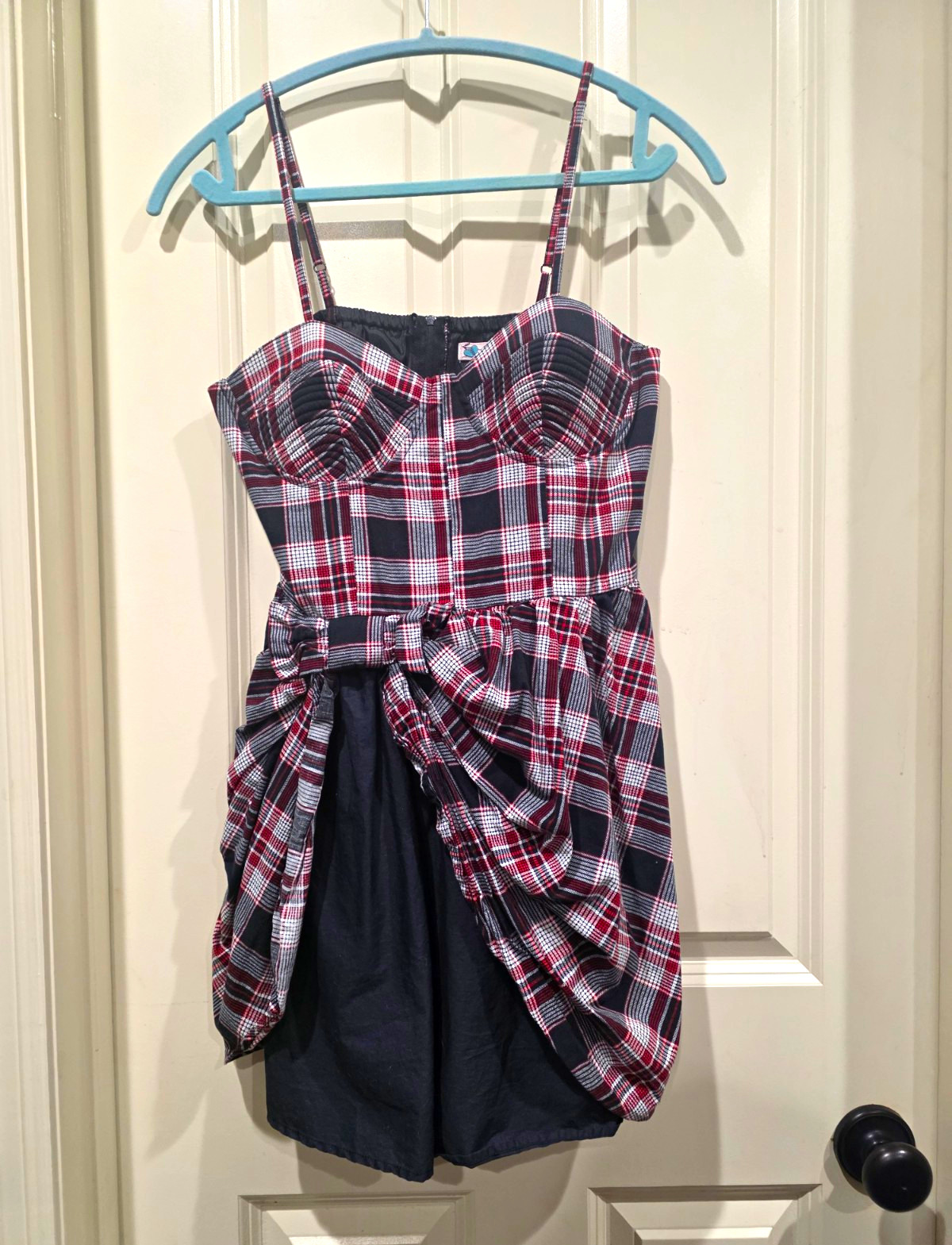 Hot Topic Threads 100% Cotton plaid Bustier mini dress 2000\'s emo/scene Hot Topic Threads 100% Cotton plaid Bustier mini dress 2000\'s emo/scene