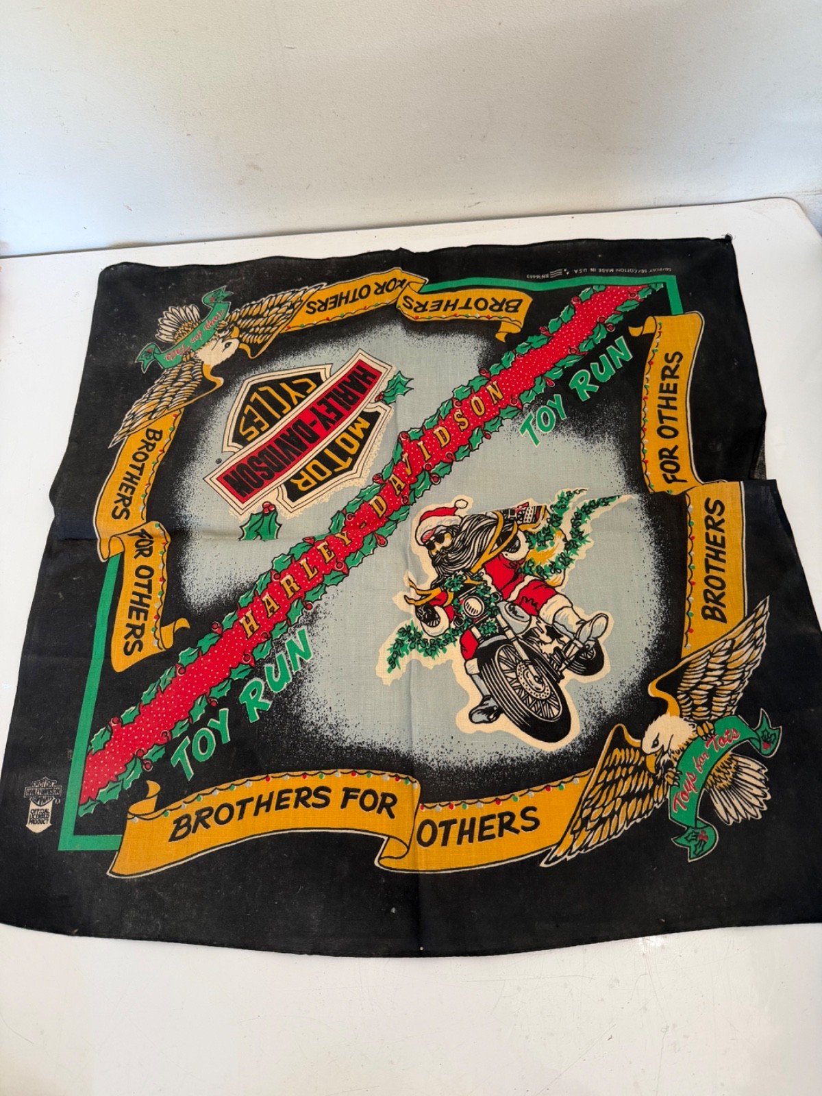 VINTAGE HARLEY DAVIDSON BROTHERS FOR OTHERS BANDANA READ