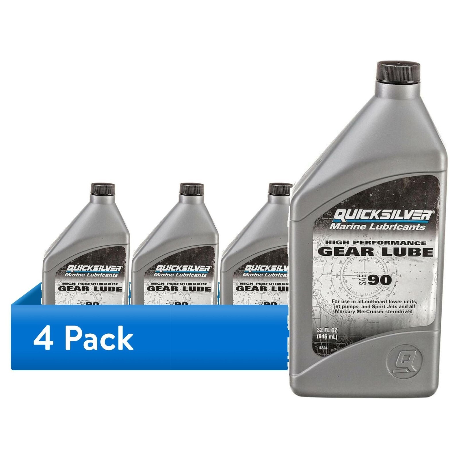 ( 4 pack) Mercury Marine Quicksilver High Performance Gear Lube SAE 90 32 Oz ( 4 pack) Mercury Marine Quicksilver High Performance Gear Lube SAE 90 32 Oz