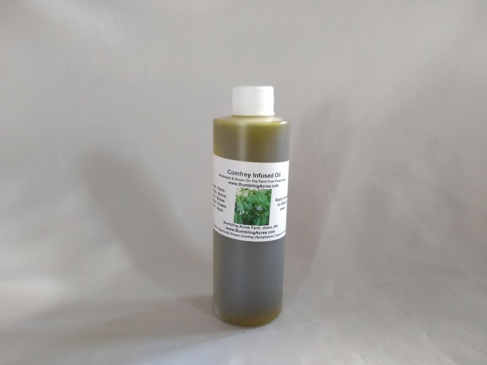 Comfrey Infused Oil 100% Organic Handmade Small batches Vegan 8OZ-5GAL SIZES