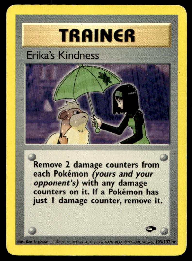 ERIKA'S KINDNESS 103/132 RARE GYM CHALLENGE POKEMON UNLIMITED MP ERIKA'S KINDNESS 103/132 RARE GYM CHALLENGE POKEMON UNLIMITED MP