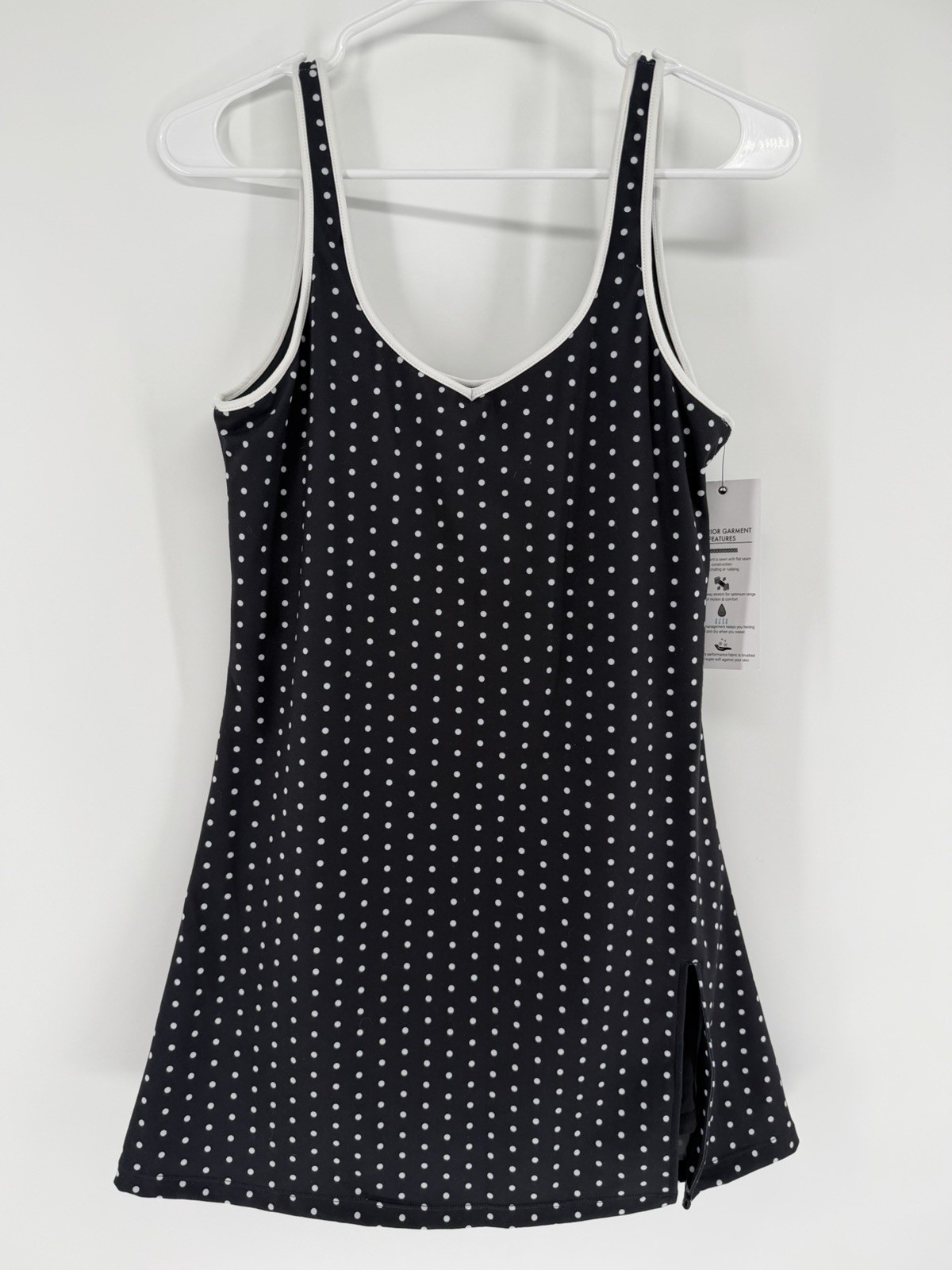 NEW Glyder Sculpt Dress Black/White Polka Dot Lined Activewear Tennis Medium NEW Glyder Sculpt Dress Black/White Polka Dot Lined Activewear Tennis Medium