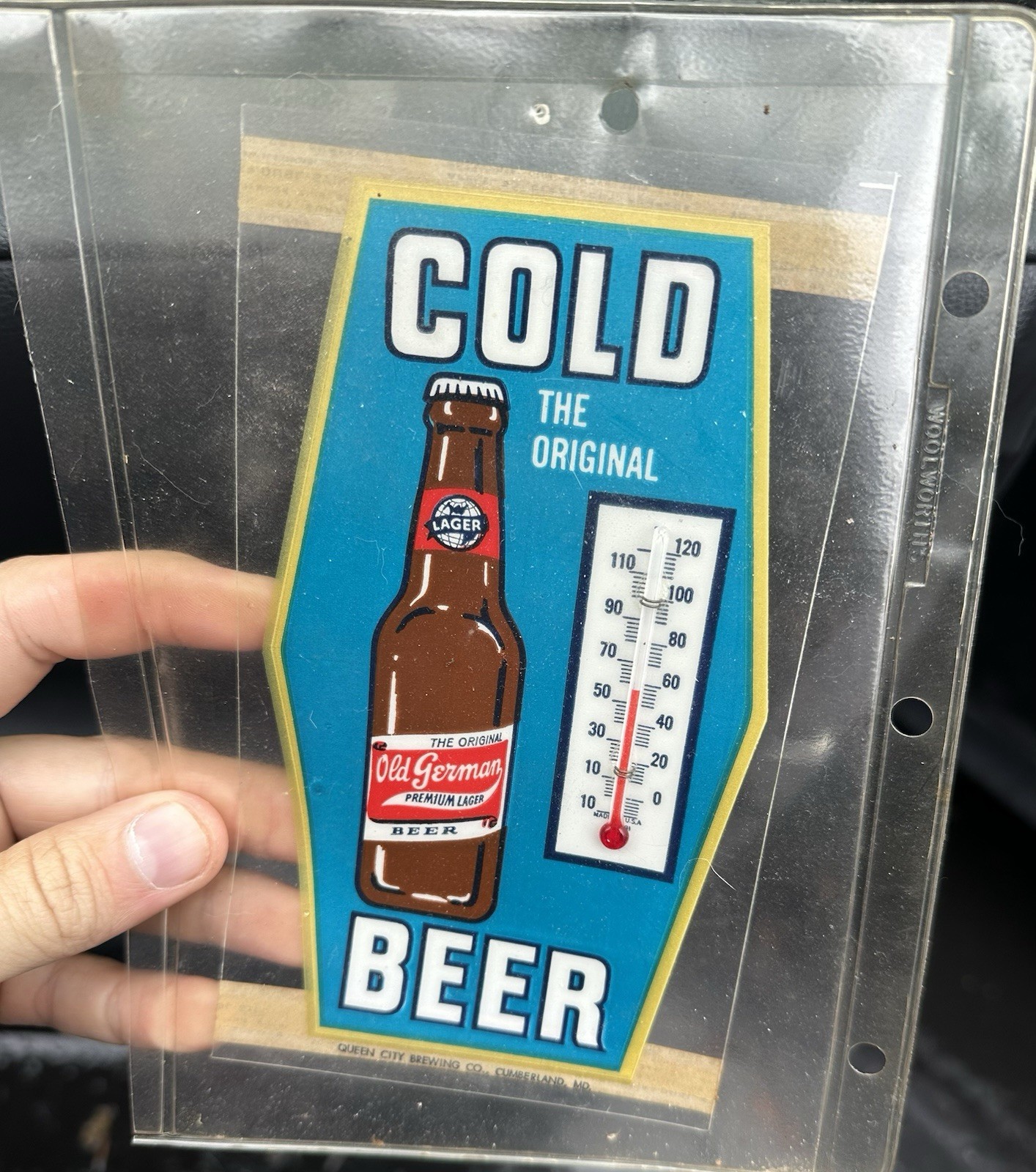 Vintage Old German Beer Sign Thermometer Queen City Brewing Cumberland Maryland Vintage Old German Beer Sign Thermometer Queen City Brewing Cumberland Maryland