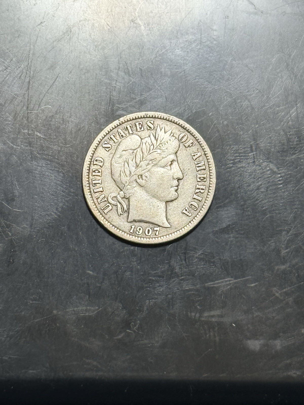 1907-P πΊπΈ BARBER π DIME 10c EF/XF Condition Philadelphia Mint 90% Silver... 1907-P πΊπΈ BARBER π DIME 10c EF/XF Condition Philadelphia Mint 90% Silver...
