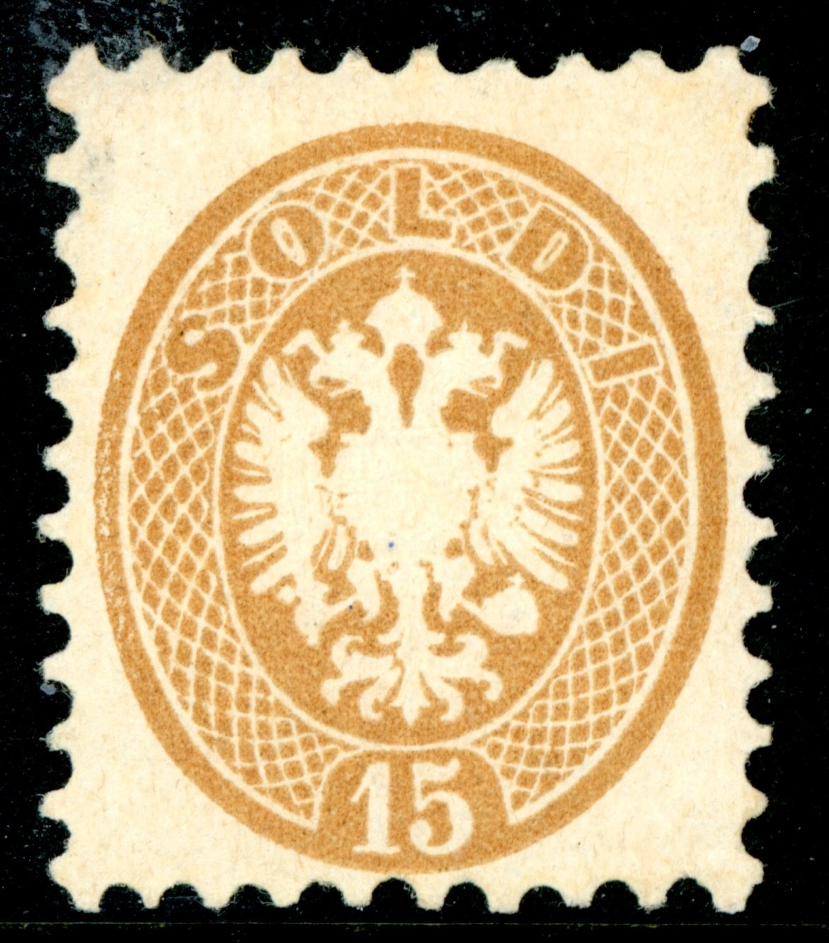 Austria 1864 First Issues 15 Soldi Yellow Brown Perf 9½ Scott #24 Mint I780