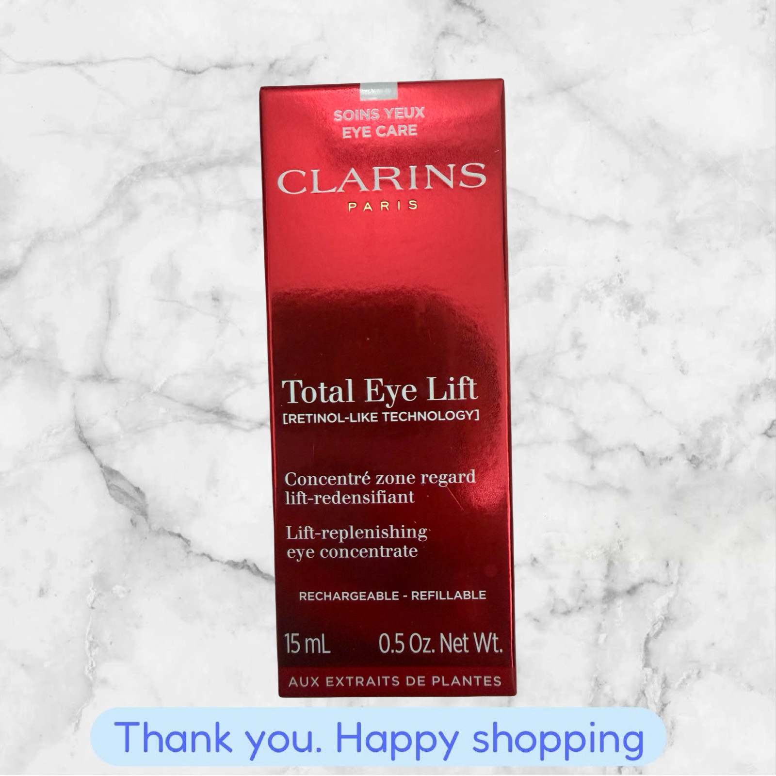Clarins Total Eye Lift Eye Concentrate Retinol-Like Tech 15 mL NEW SHIPPING Clarins Total Eye Lift Eye Concentrate Retinol-Like Tech 15 mL NEW SHIPPING