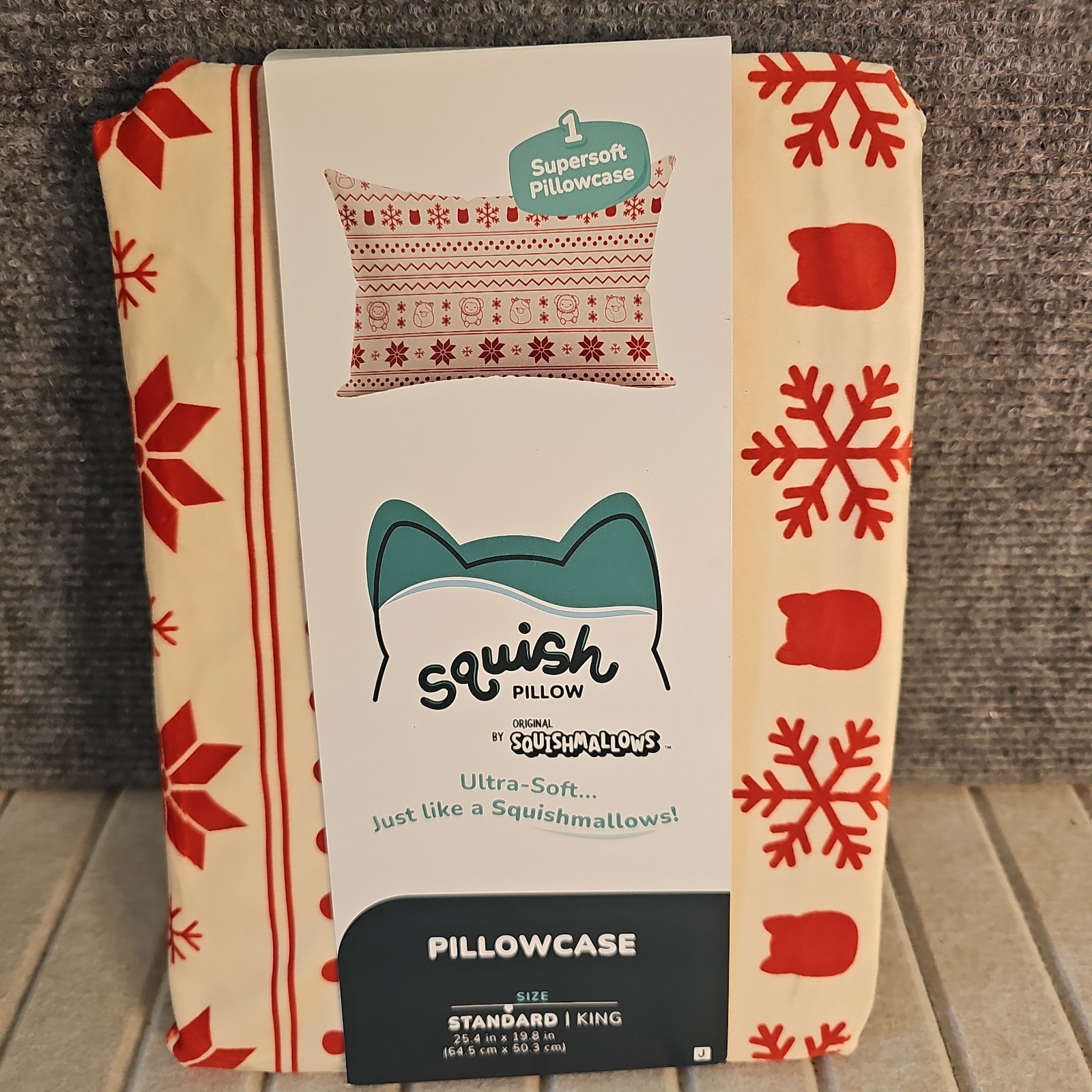 SquishPillow by Squishmallows Ultra Soft Standard Pillowcase Sweater Weather 