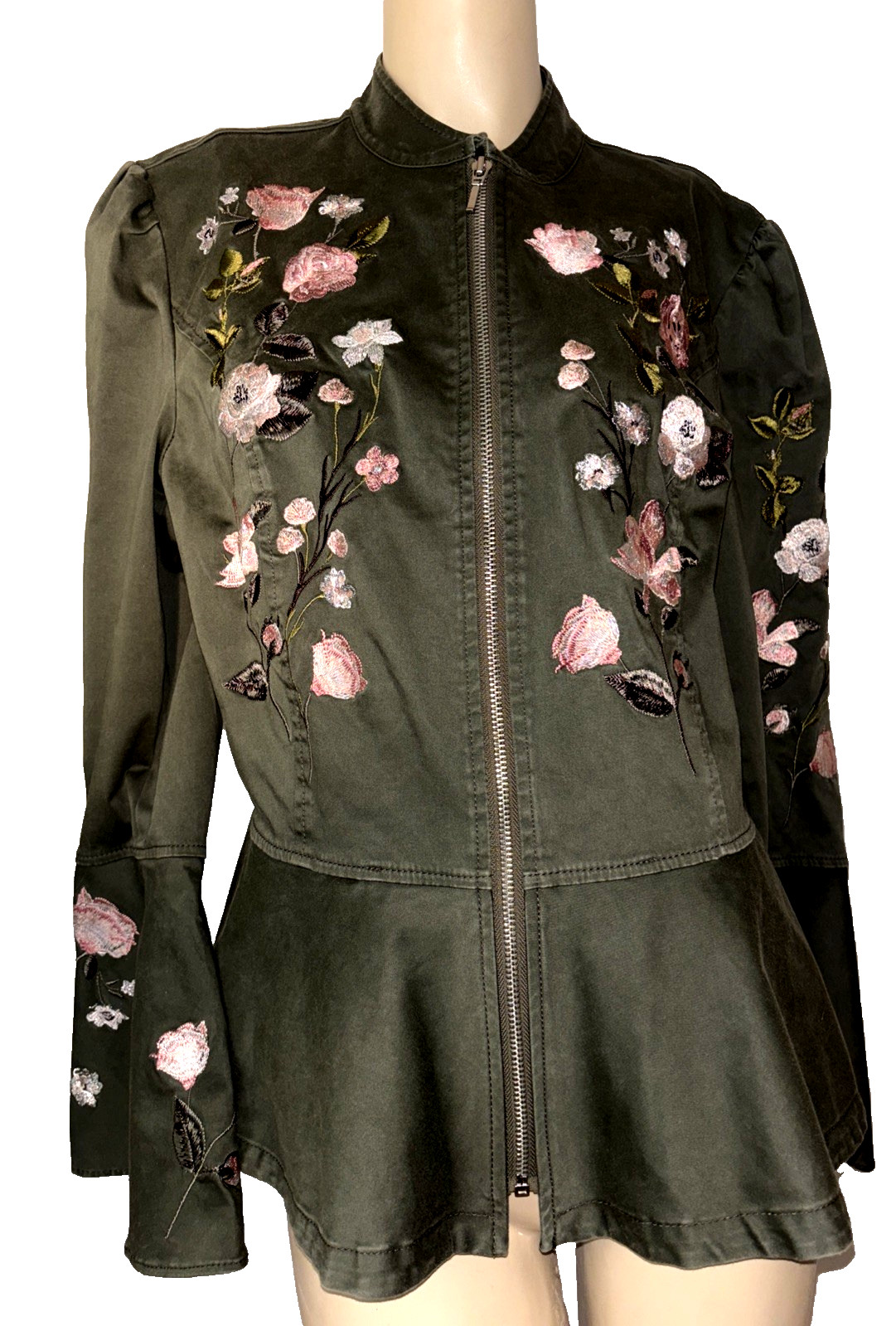 INC,Int\'l Concepts,olive green,zipfront,XL,embroidery,peplum,New,Luxury,Unique INC,Int\'l Concepts,olive green,zipfront,XL,embroidery,peplum,New,Luxury,Unique