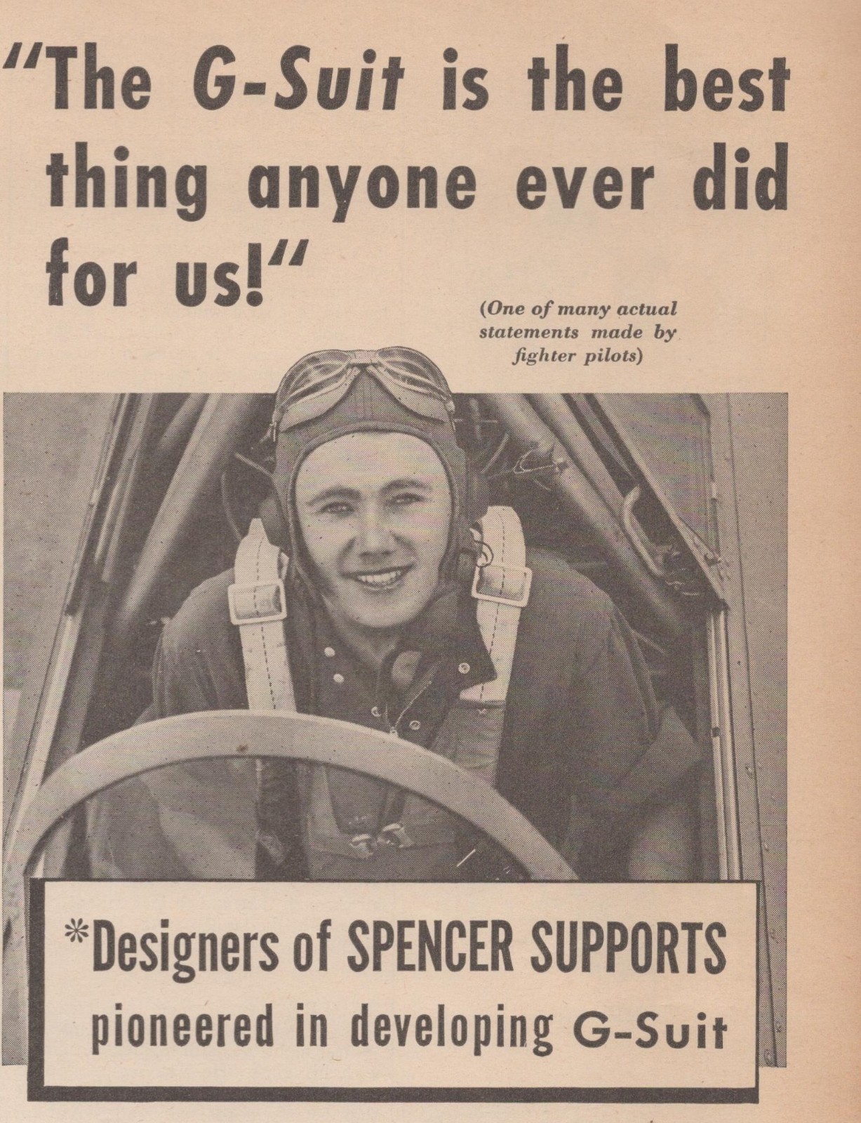 Vintage 1945 Spencer G Suit Fighter Pilot World War 2 Aviation New Haven CT Ad