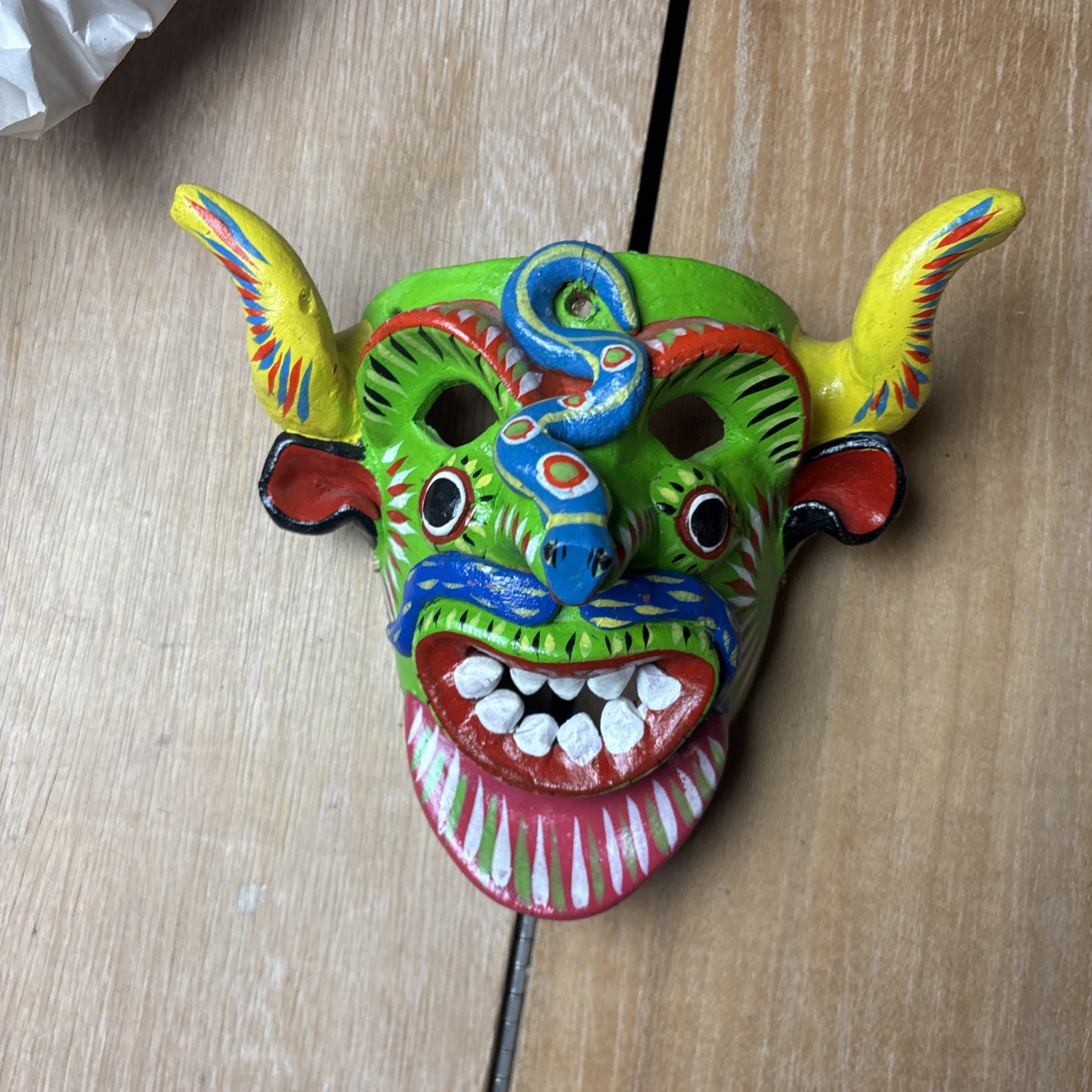 VTG Mexican Folk Art Pottery Mask Diablo Devil Figure Ocumicho Sculpture ORTEGA VTG Mexican Folk Art Pottery Mask Diablo Devil Figure Ocumicho Sculpture ORTEGA