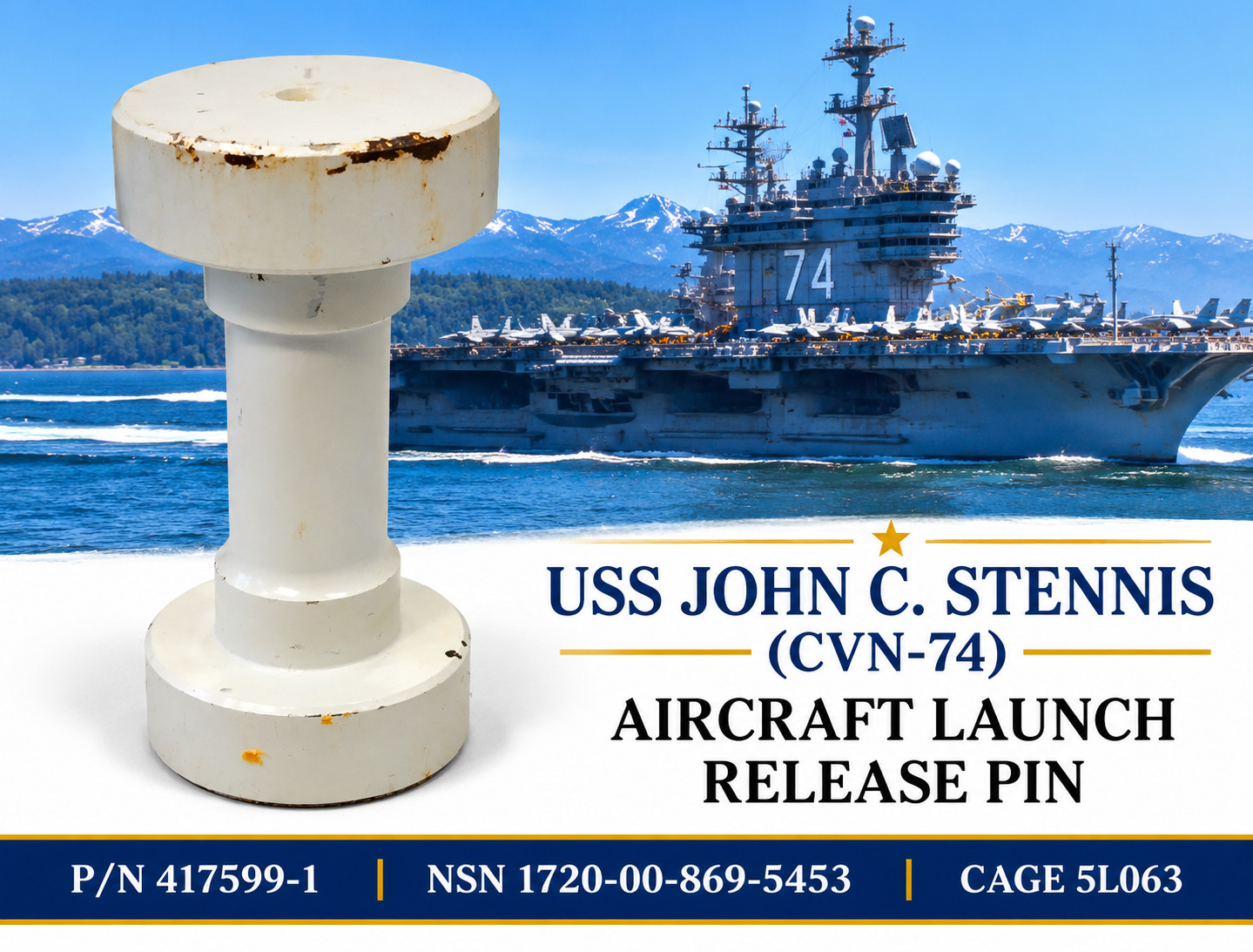 USS John C Stennis CVN-74 Aircraft Carrier Catapult Release Element 417599-1