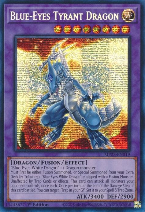 YUGIOH 1x Blue-Eyes Tyrant Dragon Prismatic Secret Rare MP23-EN019 NM YUGIOH 1x Blue-Eyes Tyrant Dragon Prismatic Secret Rare MP23-EN019 NM