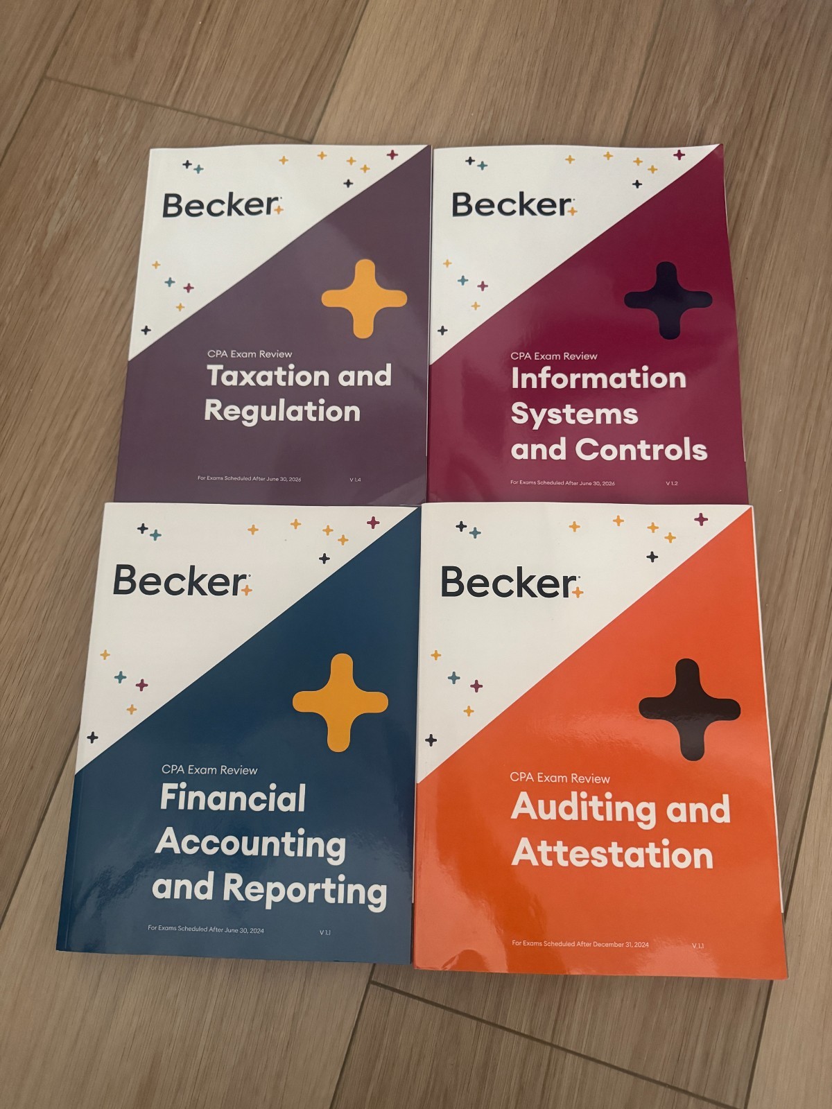 Never Used Becker CPA Exam Review Textbooks FullSet 2024-2026 REG, ISC, FAR, AUD
