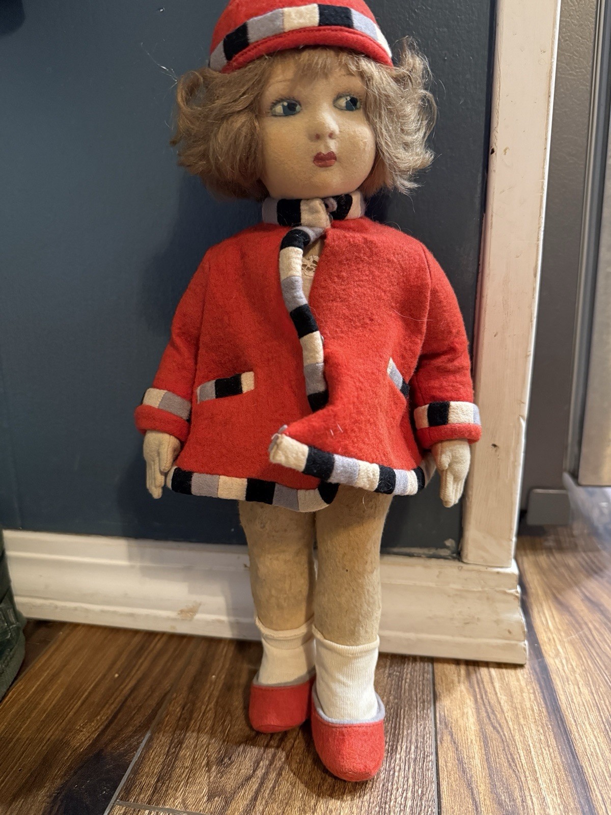 Antique 1920’s Italian Felt Lenci Doll Felt Clothes 16” Antique 1920’s Italian Felt Lenci Doll Felt Clothes 16”