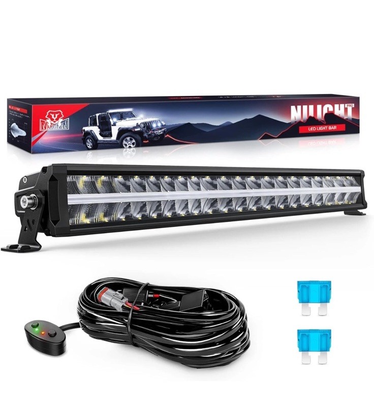 Nilight 30”Inch LED Light Bar DRL 120W 13000LM Anti-Glare Flood Spot Offroad LED