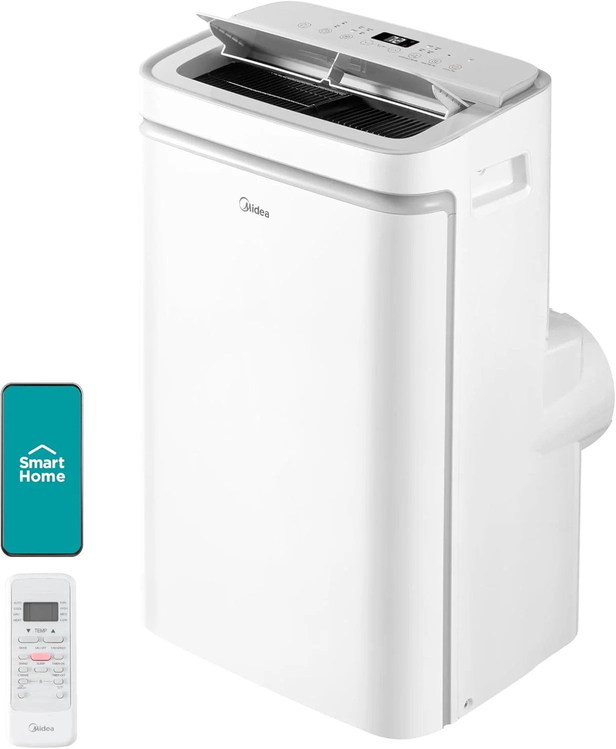 Midea 14,000 BTU ASHRAE Portable Air Conditioner, Cools up to 450 Sq. Ft. | 10,0 Midea 14,000 BTU ASHRAE Portable Air Conditioner, Cools up to 450 Sq. Ft. | 10,0