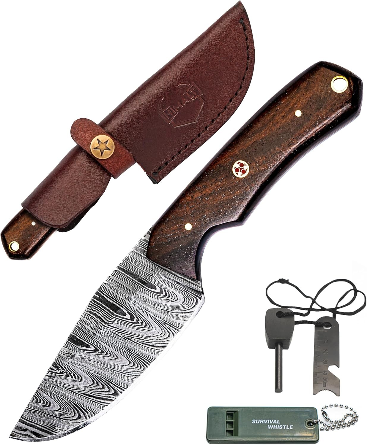 Damascus Dominion Premium Handmade EDC Compact Knife, Cazador 330, 260-Layer Dam Damascus Dominion Premium Handmade EDC Compact Knife, Cazador 330, 260-Layer Dam