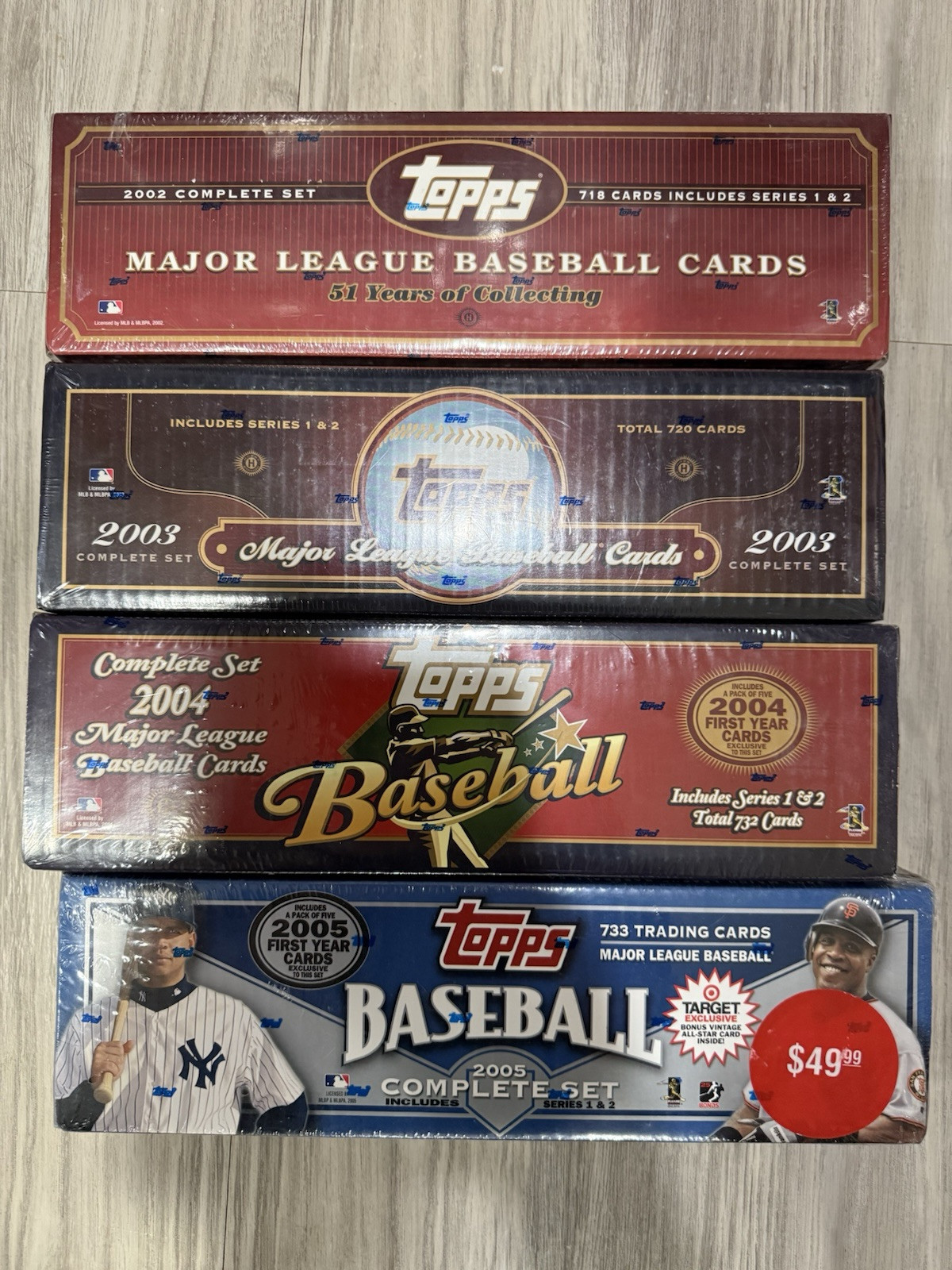 2002 2003 2004 2005 Topps Sealed Complete Factory Set Lot Dup