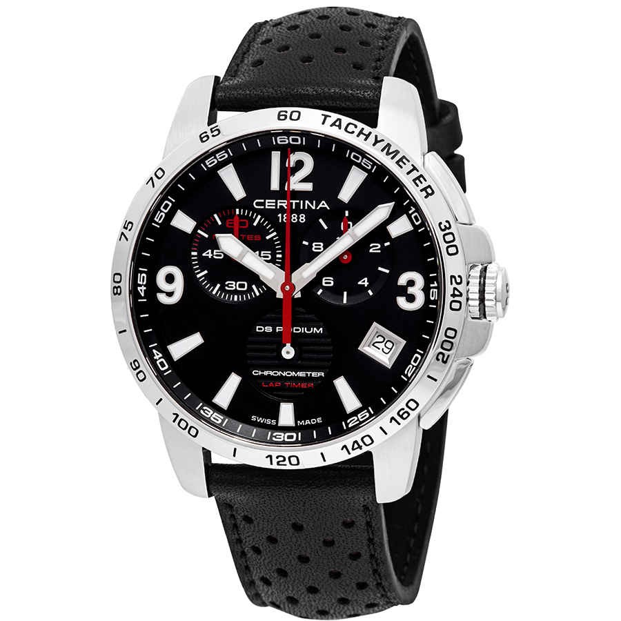Certina DS Podium Chronograph Lap Timer Black Dial Men\'s Watch