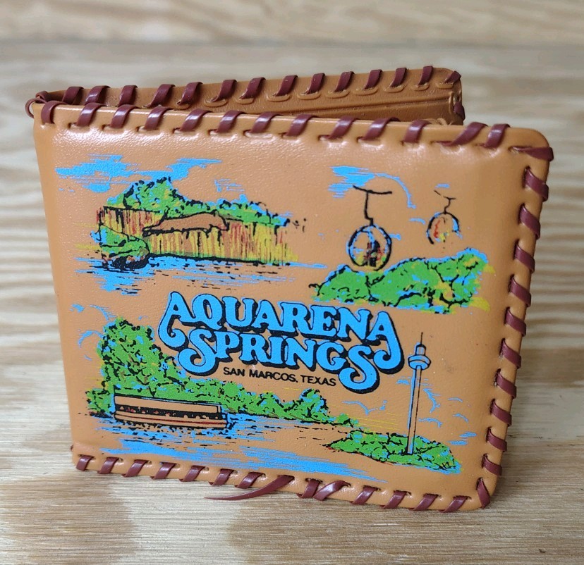 Vintage Aquarena Springs San Marcos Texas Amusement Park Souvenir Vinyl Wallet