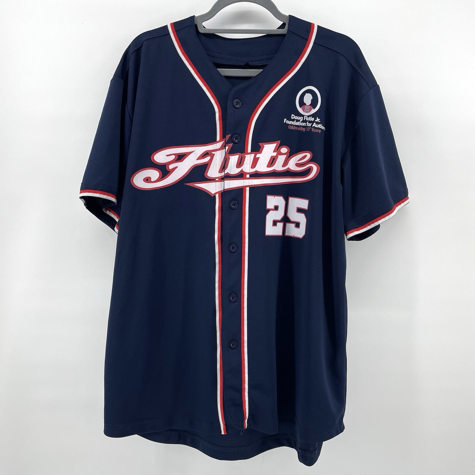 Doug Flutie Foundation 25th Anniversary Baseball Jersey Mens 2XL Autism