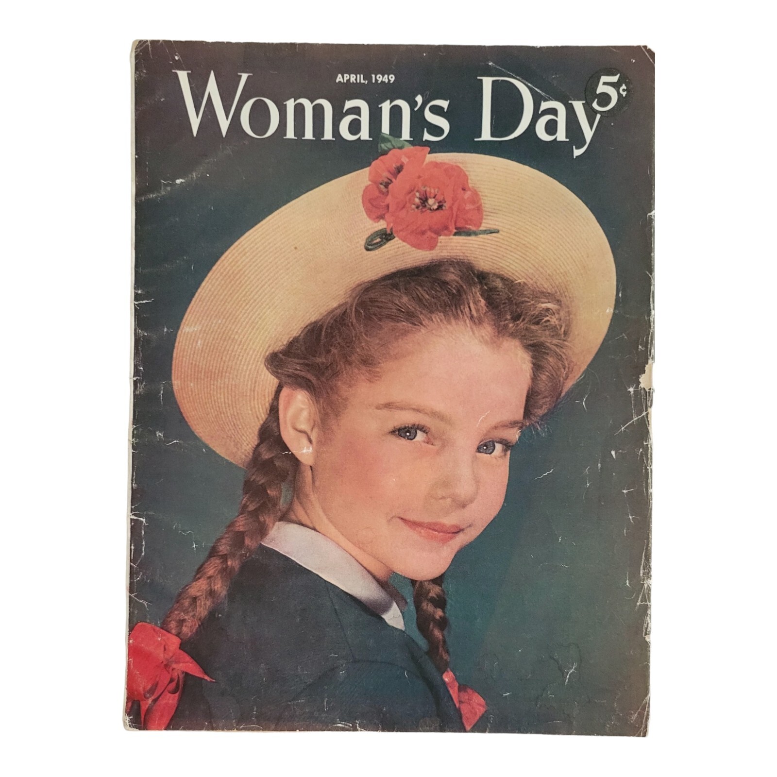1940s Woman\'s Day Magazine Girl Pigtails Hat  Agnes Bourneuf Althea Boss