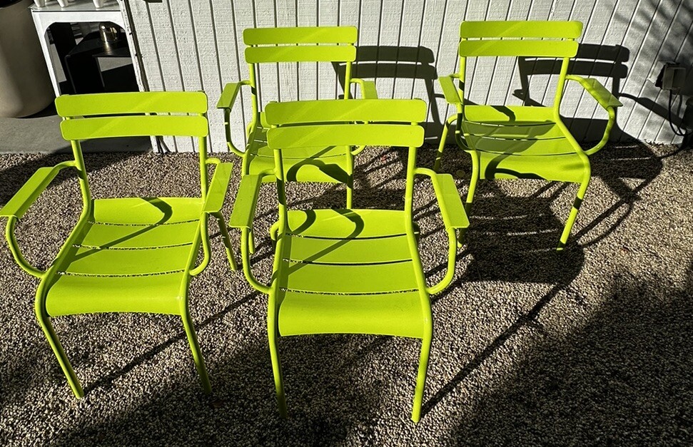 Fermob Luxembourg Armchair. Stackable. Chartreuse. Set Of 4