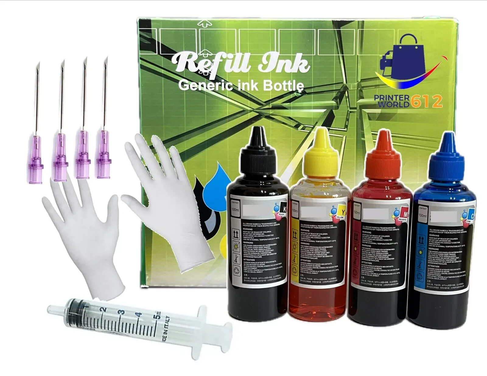 4x100ml BULK refill ink Compatible With EPSON Ecotank 544 New 4x100ml BULK refill ink Compatible With EPSON Ecotank 544 New