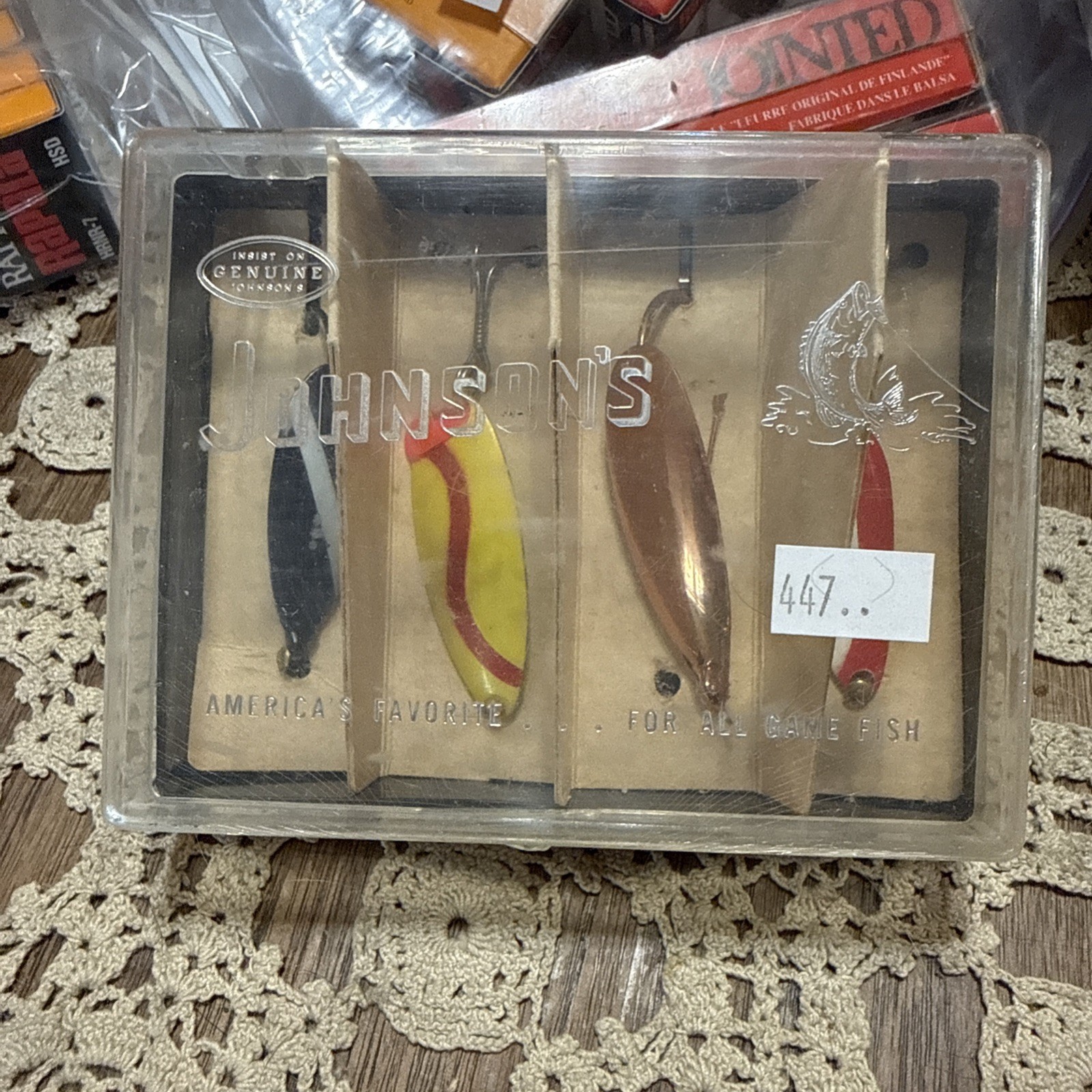 Vintage Johnson’s Sprite Forged Spoon Lure Set – NOS 4-Pack – Rare NOS