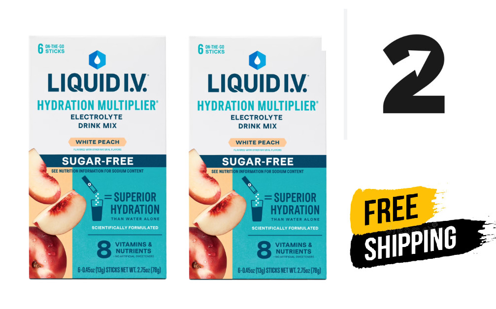 Liquid I.V. Hydration Multiplier Electrolyte Drink Mix White Peach 12 packets