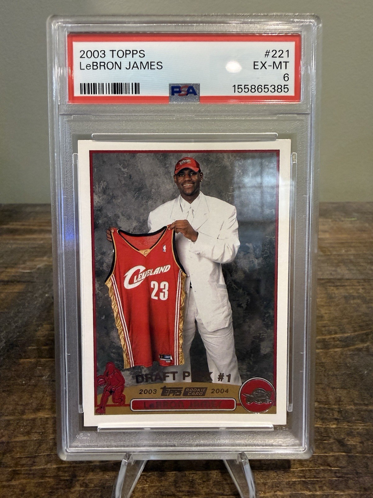 2003-04 Topps LeBron James Draft Pick #221 Rookie Cleveland Cavaliers RC PSA 6