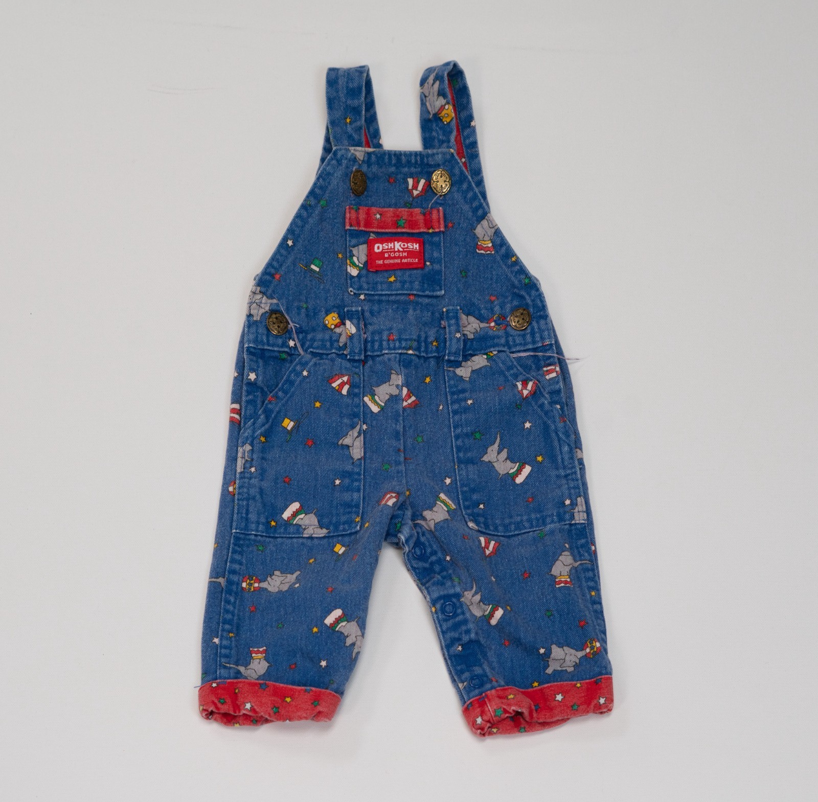 Vintage OSHKOSH Vestbak Denim Overalls Elephants Circus 3/6 Month USA Union Made Vintage OSHKOSH Vestbak Denim Overalls Elephants Circus 3/6 Month USA Union Made
