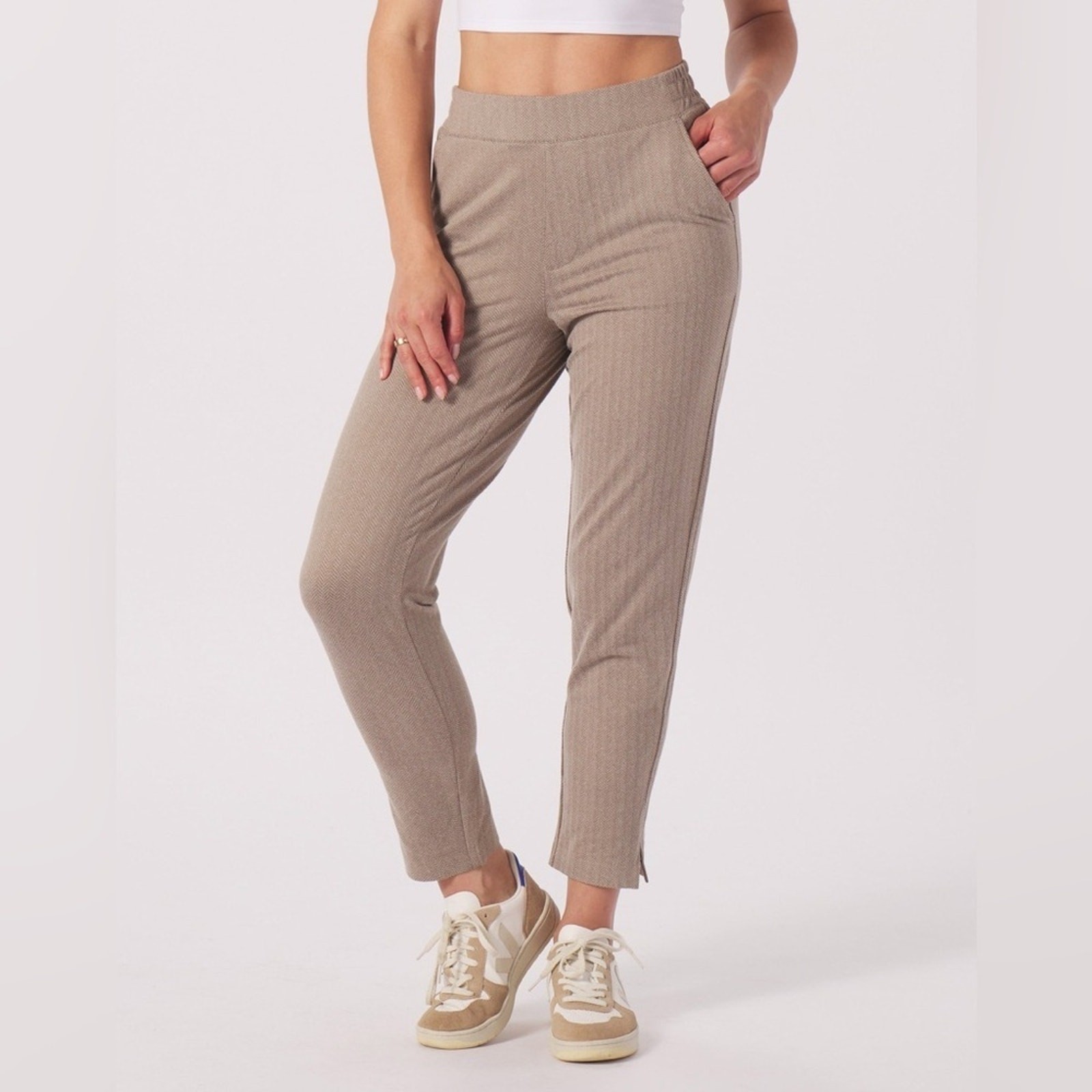 Glyder | NWT Size XL Herringbone On The Go Ankle Pants in Mocha From Stitch Fix Glyder | NWT Size XL Herringbone On The Go Ankle Pants in Mocha From Stitch Fix