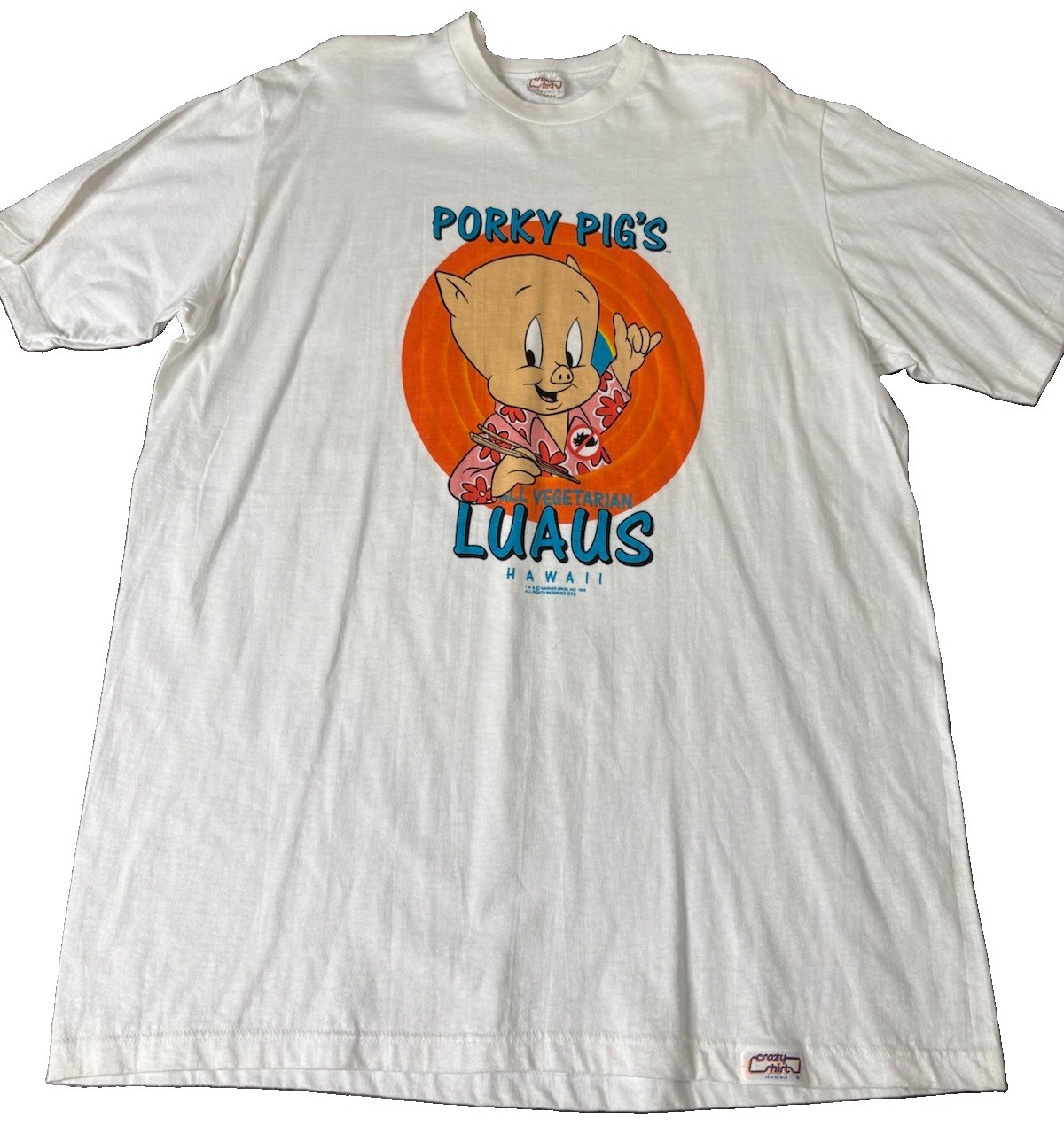 Vintage 1988 Crazy Shirts Porky Pig Hawaii Luaus Mens XL Shirt Looney Tunes Vintage 1988 Crazy Shirts Porky Pig Hawaii Luaus Mens XL Shirt Looney Tunes