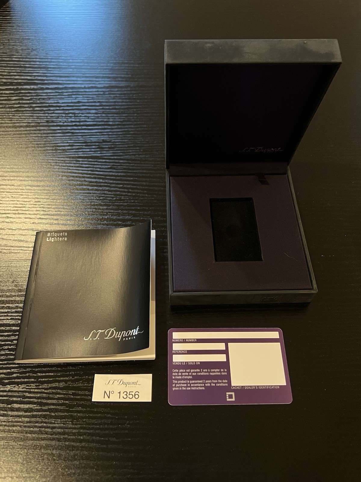 Vintage S.T Dupont Ligne 2 Box w/ Purple Satin Interior & BLANK Guarantee Card Vintage S.T Dupont Ligne 2 Box w/ Purple Satin Interior & BLANK Guarantee Card
