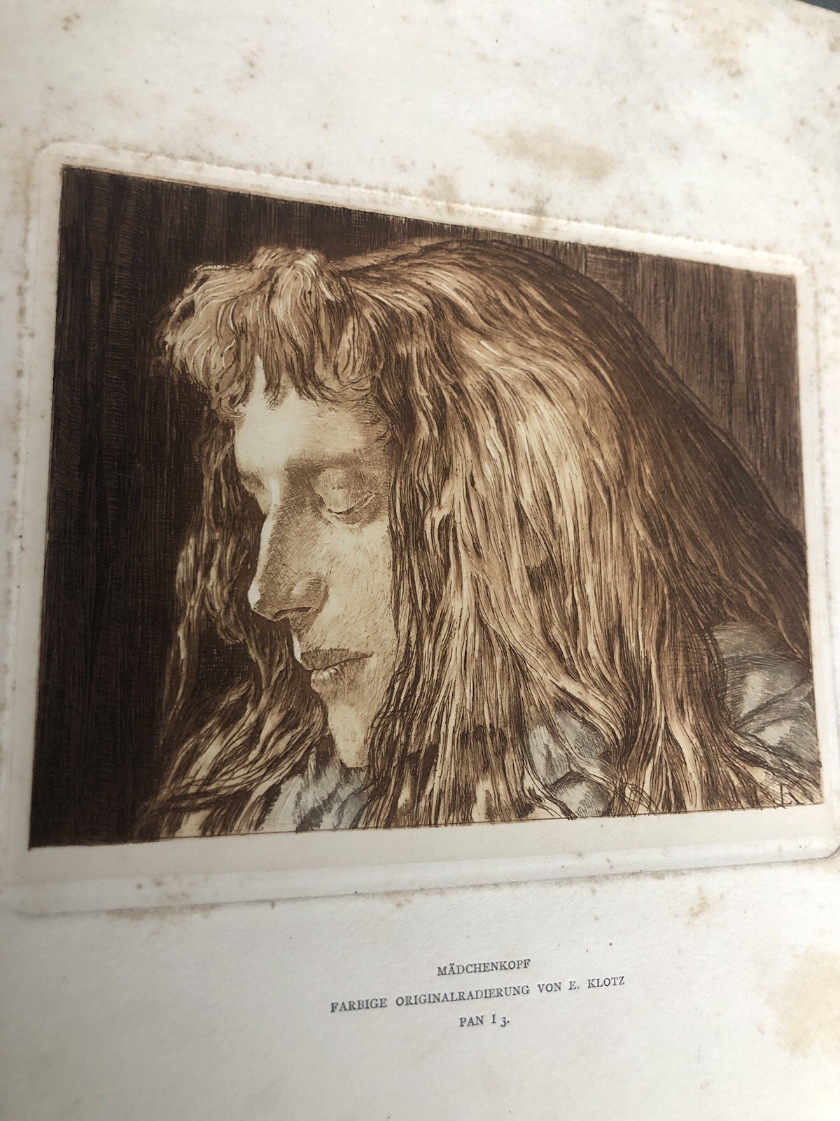 ANTIQUE ETCHING PRINT E. KLOTZ ANTIQUE ETCHING PRINT E. KLOTZ