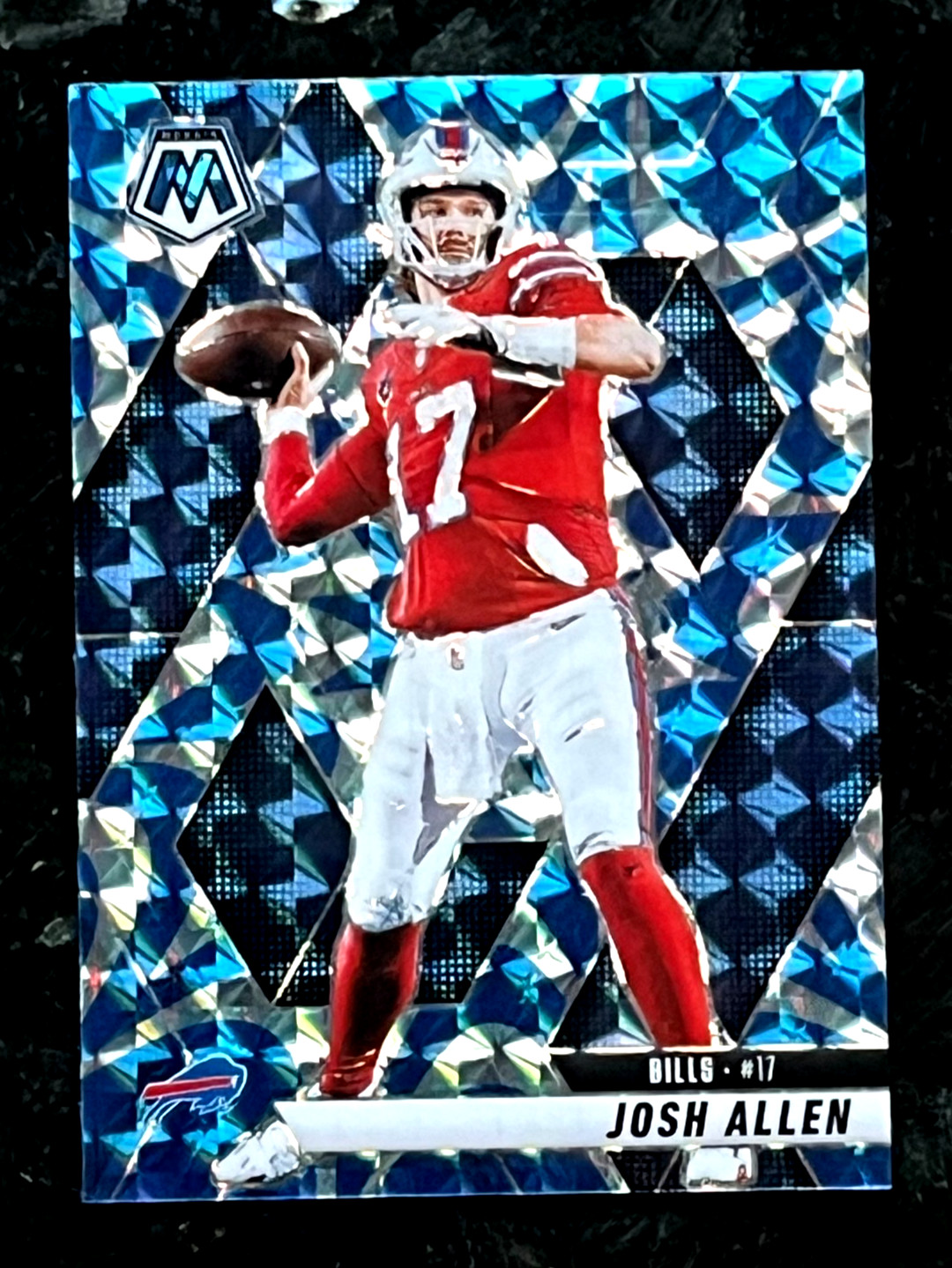 Josh Allen 2025 Panini Mosaic Reactive Blue Prizm Parallel Buffalo Bills #150 Josh Allen 2025 Panini Mosaic Reactive Blue Prizm Parallel Buffalo Bills #150