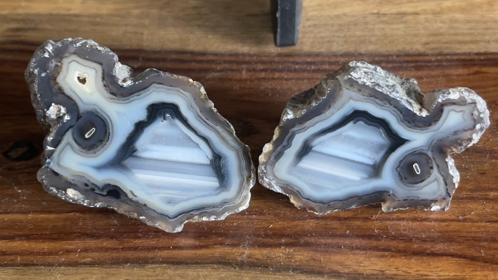 Very Nice Pair Water LEVEL Ankara Agates W/ Mirror Polish Very Nice Pair Water LEVEL Ankara Agates W/ Mirror Polish